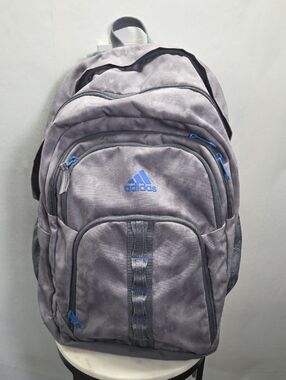 adidas Gray Backpack with Blue Accents